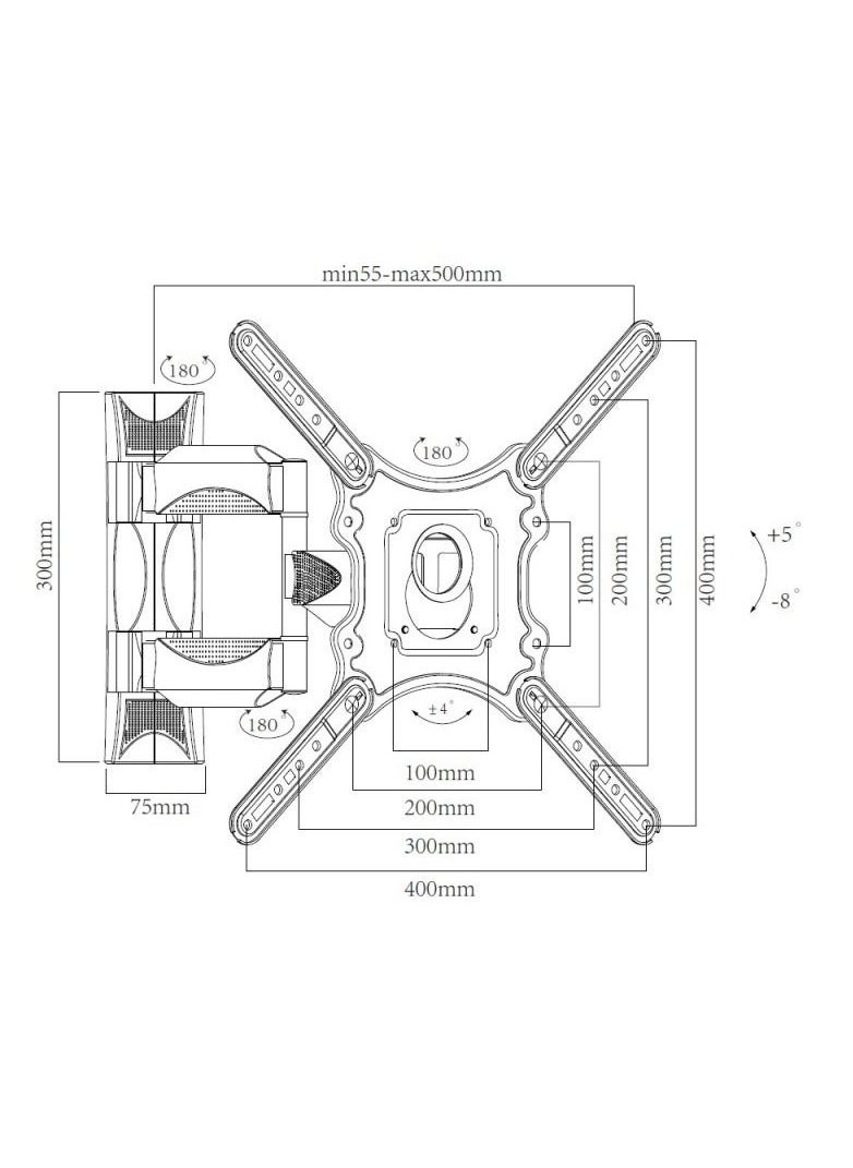 DCU TECNOLOGIC DCU Full motion TV wall mount 17" - 55"  - Image 4