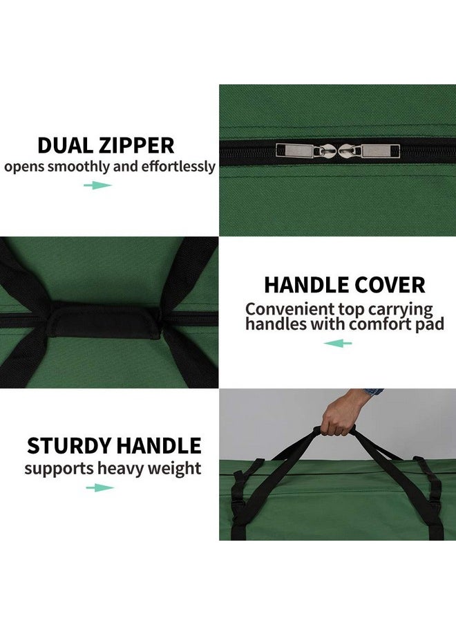 OurWarm OurWarm Christmas Tree Storage Bag Extra Large Heavy Duty Storage Containers with Reinforced Handles Zipper for 7.5ft Artificial Tree, 50" x 15" x 20" 600D Oxford Xmas Holiday Tree Storage Bag, Green  - Image 3