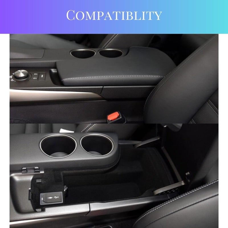  تي ار اكس اوتو منظم مسند الذراع المركزي من TRX AUTO لسيارات لكزس IS IS200t IS250 IS300 IS350 موديلات 2013 و2014 و2015 و2016 و2017 | صندوق تخزين مركزي مع صينية تنظيم | ملحقات لكزس - Image 5