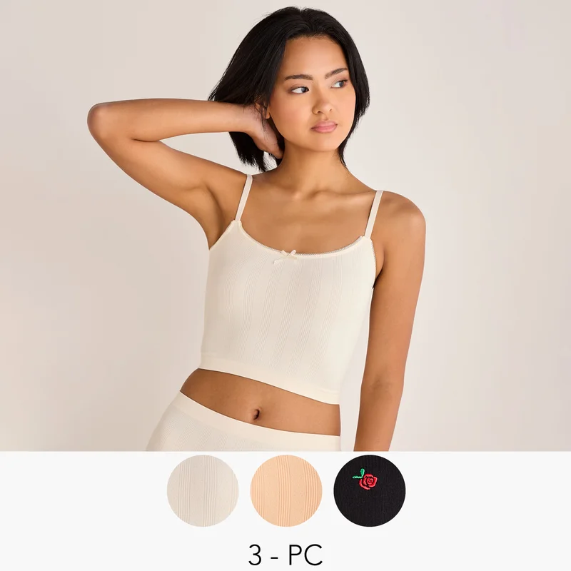 Splash FAV Set of 3 - Assorted Bralette with Bow Detail