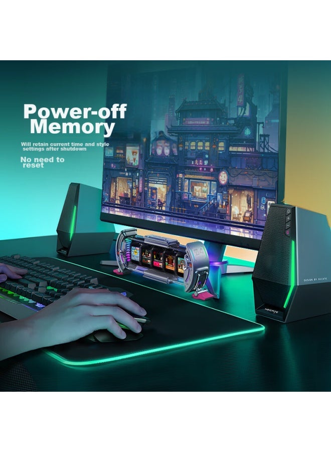 Divoom Time Gate, Any Screen Gaming Desk Decoration, Tech-themed Desktop Setup, Ambient Light, Diy Screen, Neon Tube, Electronic Clock, Creative Gift - Image 4