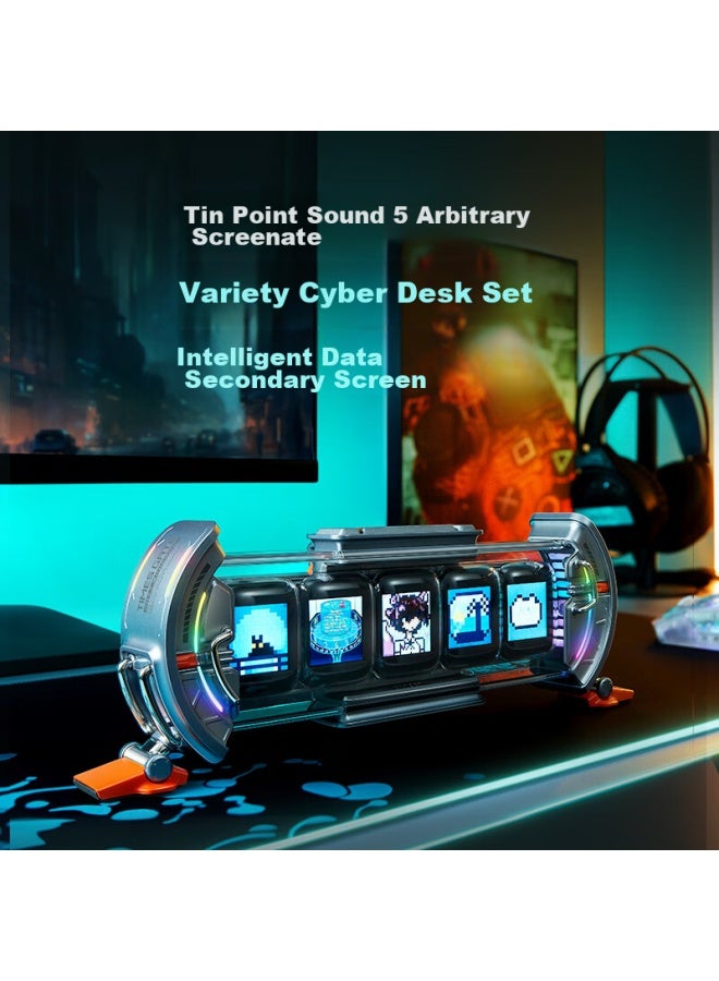 Divoom Time Gate, Any Screen Gaming Desk Decoration, Tech-themed Desktop Setup, Ambient Light, Diy Screen, Neon Tube, Electronic Clock, Creative Gift - Image 1