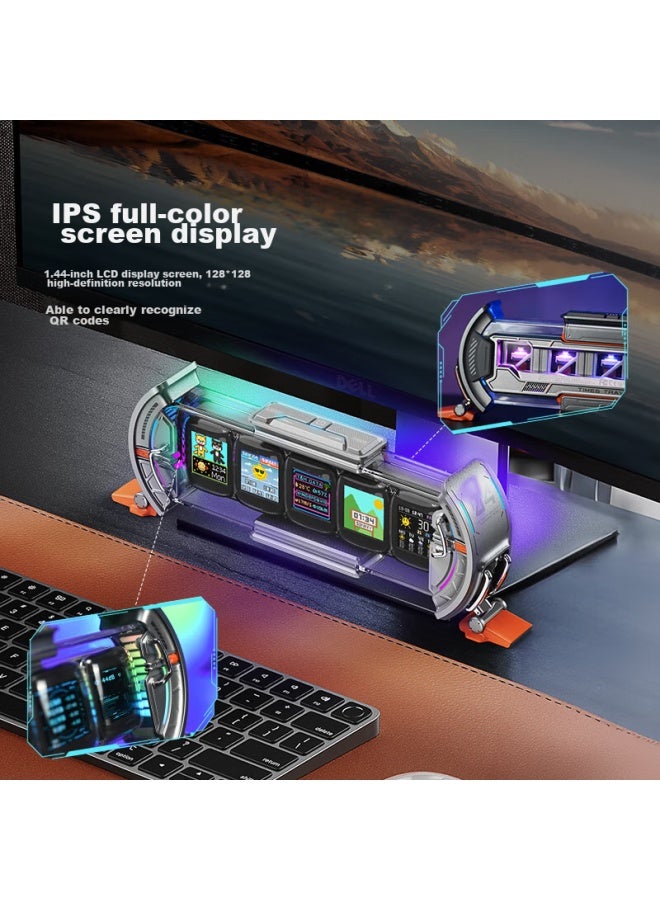 Divoom Time Gate, Any Screen Gaming Desk Decoration, Tech-themed Desktop Setup, Ambient Light, Diy Screen, Neon Tube, Electronic Clock, Creative Gift - Image 2