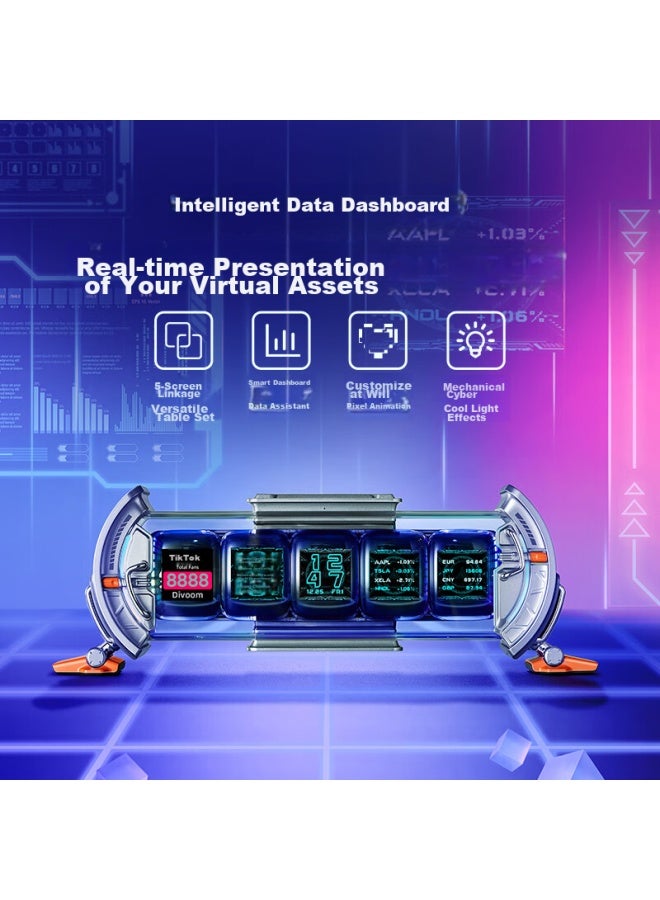 Divoom Time Gate, Any Screen Gaming Desk Decoration, Tech-themed Desktop Setup, Ambient Light, Diy Screen, Neon Tube, Electronic Clock, Creative Gift - Image 5