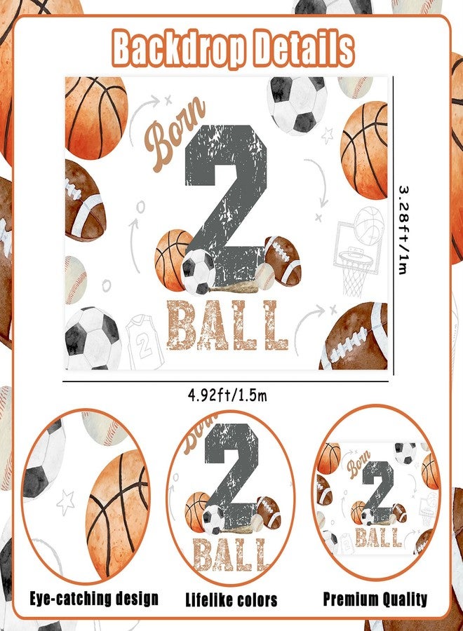 Balterever Born Two Ball Birthday Decorations Sports Theme 2nd Birthday Party Decorations with Born 2 Ball Bday Backdrop Banner for 2 Years Old Basketball Decors - Image 5