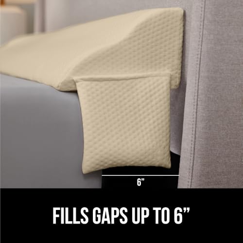 GORILLA GRIP Patent Pending Bed Wedge Pillow Headboard Gap Filler, US Designed, Comfortable Supportive High Density Foam Pillows, Stay in Place Gripping Dots, Wedges Between Mattress, Twin/XL Gray - Image 3