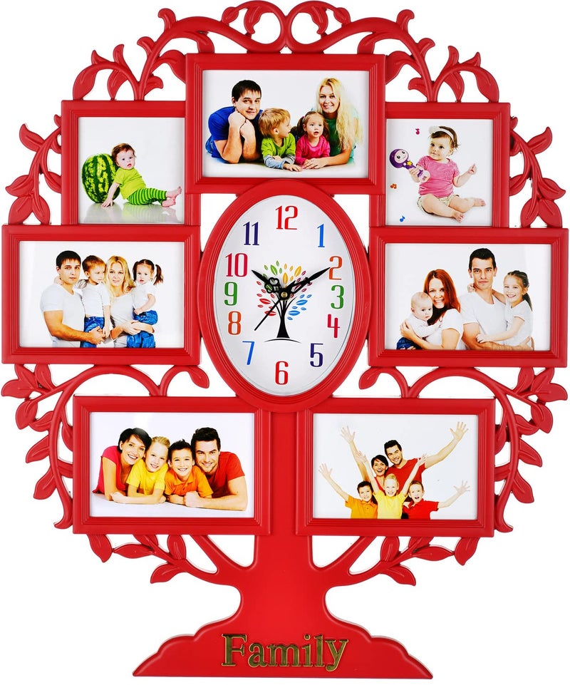 Harbour Analog Latest Stylish New Models Wall Clock with Photo Frames for Home Living Room Hall Bedroom (Size Height 58 CM X Width 48CM)- Home Decor Big Size Wall Clock Mz DDB5 - Image 2