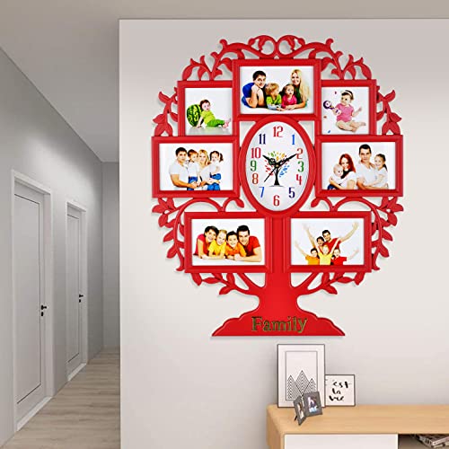 Harbour Analog Latest Stylish New Models Wall Clock with Photo Frames for Home Living Room Hall Bedroom (Size Height 58 CM X Width 48CM)- Home Decor Big Size Wall Clock Mz DDB5 - Image 1