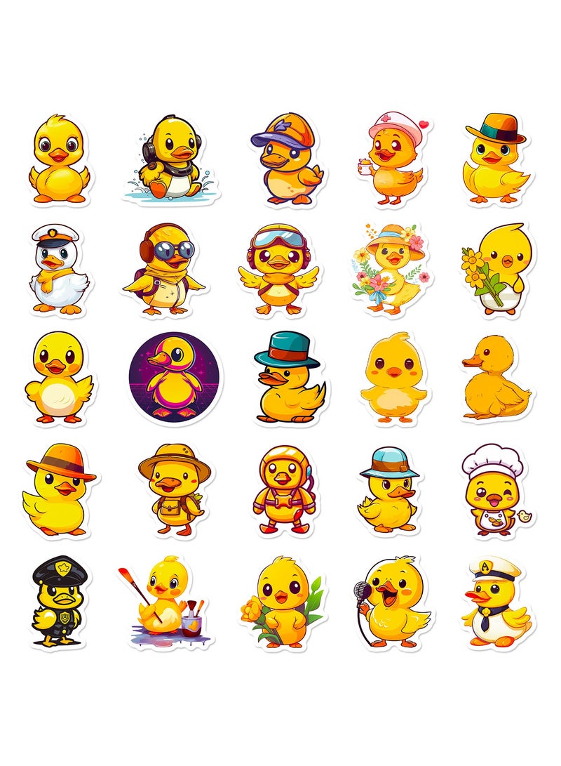 50 PCS Yellow Duck Stickers Waterproof Cute Yellow Duck Stickers Kawaii Animal Water Bottle Stickers for Kids - Image 4