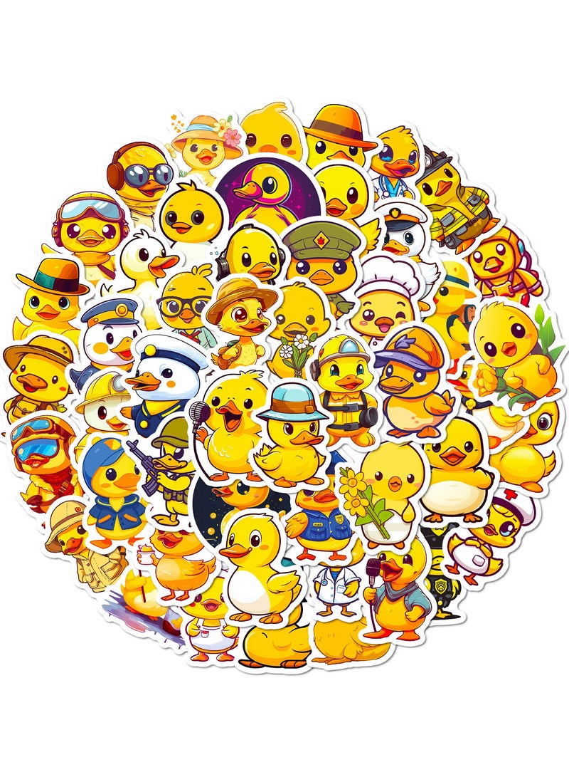 50 PCS Yellow Duck Stickers Waterproof Cute Yellow Duck Stickers Kawaii Animal Water Bottle Stickers for Kids - Image 1