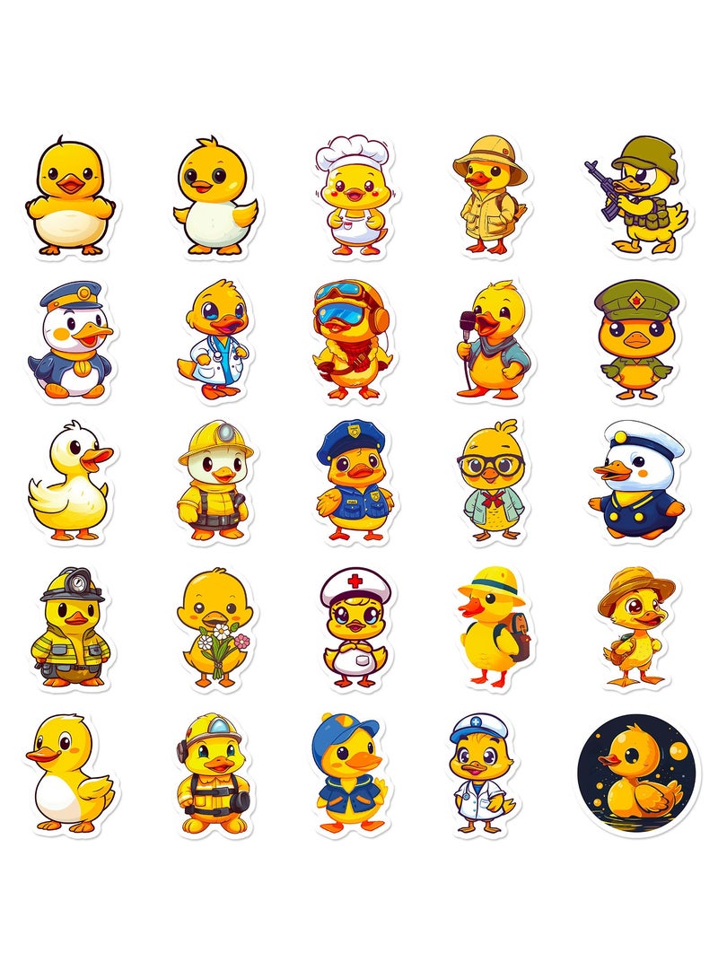 50 PCS Yellow Duck Stickers Waterproof Cute Yellow Duck Stickers Kawaii Animal Water Bottle Stickers for Kids - Image 3
