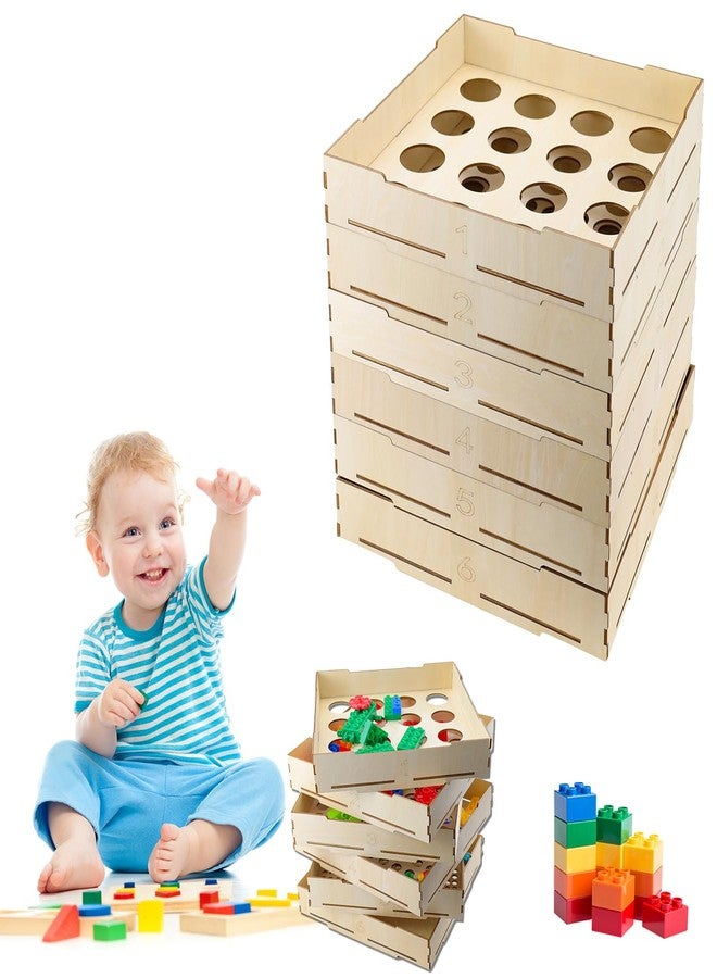Abnaok 6-Tray Sorter & Sifter Box for Lego Blocks, Sorting Storage for Different Size Blocks, Gift for Lego Lovers, Teens & Adults - Image 1