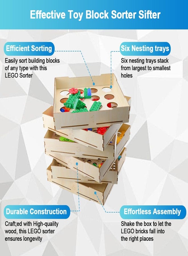 Abnaok 6-Tray Sorter & Sifter Box for Lego Blocks, Sorting Storage for Different Size Blocks, Gift for Lego Lovers, Teens & Adults - Image 5