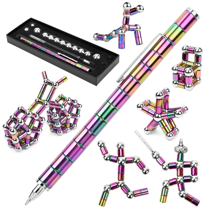 AFN Fidget Pen Magnetic Fidget Cool Gadgets Pen Decompression Magnet Pen Fidget Toy Relieve Pressure Novel Toy Fidget Gift for Kids Boys Girls Teens or Friends for Birthday Christmas Mixcolor - Image 2