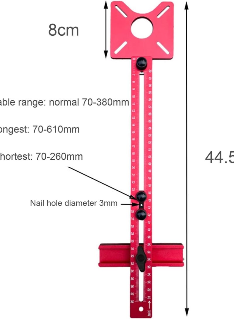GGOOT Woodworking Grooving Tool Aluminum Alloy Doweling Guide Punch Locator for Router Milling Groove Bracket Cabinet Hardware Jig Woodworking Tool Red  - Image 4