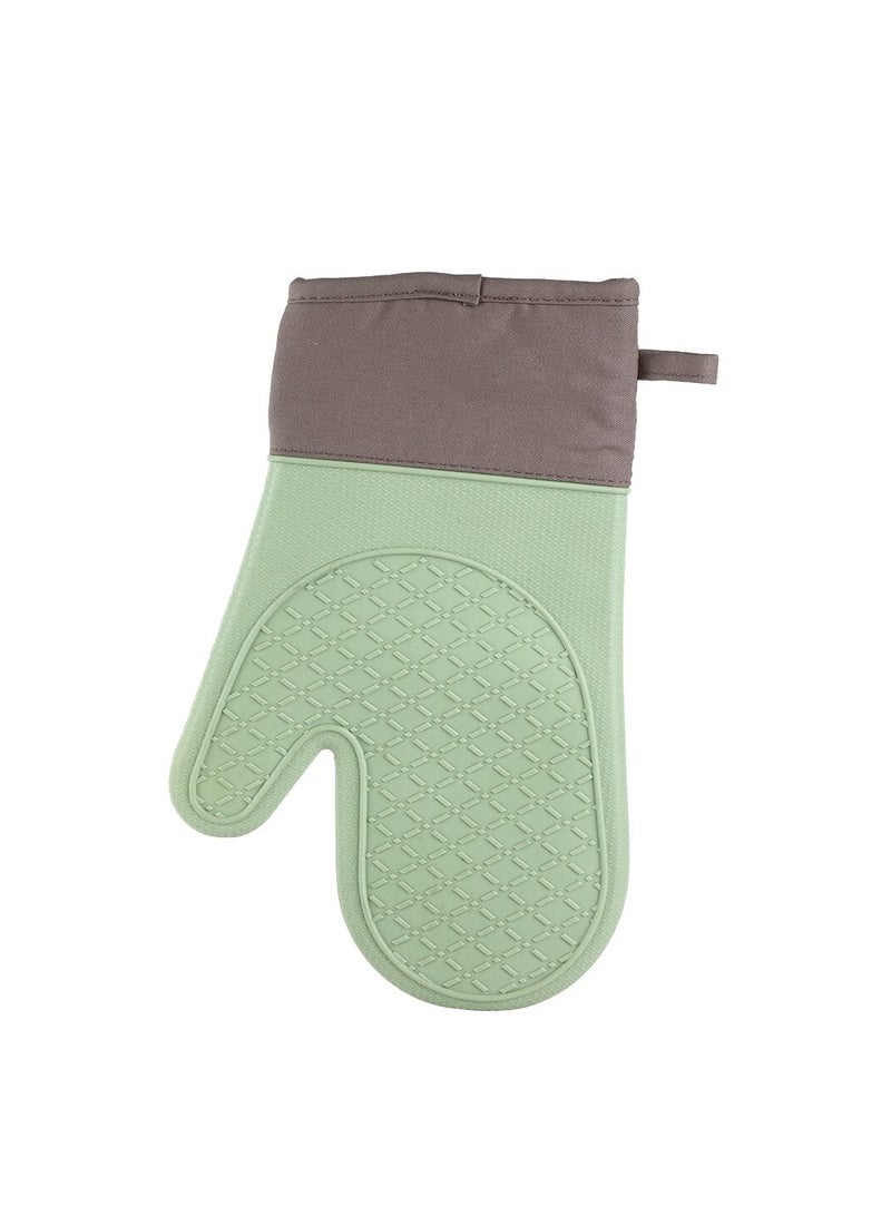 Silicone Oven Glove Green & Brown (29cm x 18cm) 