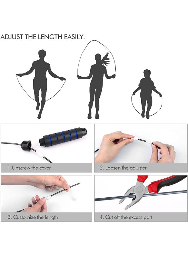 Lynacz Original Jumping Rope Cable with Ball Bearings for Women, Men, and Kids, Adjustable Steel Jump Rope Workout with Foam Handles for Fitness, Home Exercise & Slim Body - Image 2