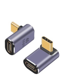 KASTWAVE USB 90 Degree Adapter Cable Adapter, 2pack 40Gbps USB C Adapter,  UP Angle Type C Extender Video Display 100W Charging for Thunderbolt 4/3, USB4, HUB, Mobile Phone, Tablet  - Image 1