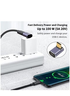 KASTWAVE USB 90 Degree Adapter Cable Adapter, 2pack 40Gbps USB C Adapter,  UP Angle Type C Extender Video Display 100W Charging for Thunderbolt 4/3, USB4, HUB, Mobile Phone, Tablet  - Image 4