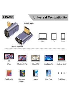 KASTWAVE USB 90 Degree Adapter Cable Adapter, 2pack 40Gbps USB C Adapter,  UP Angle Type C Extender Video Display 100W Charging for Thunderbolt 4/3, USB4, HUB, Mobile Phone, Tablet  - Image 5
