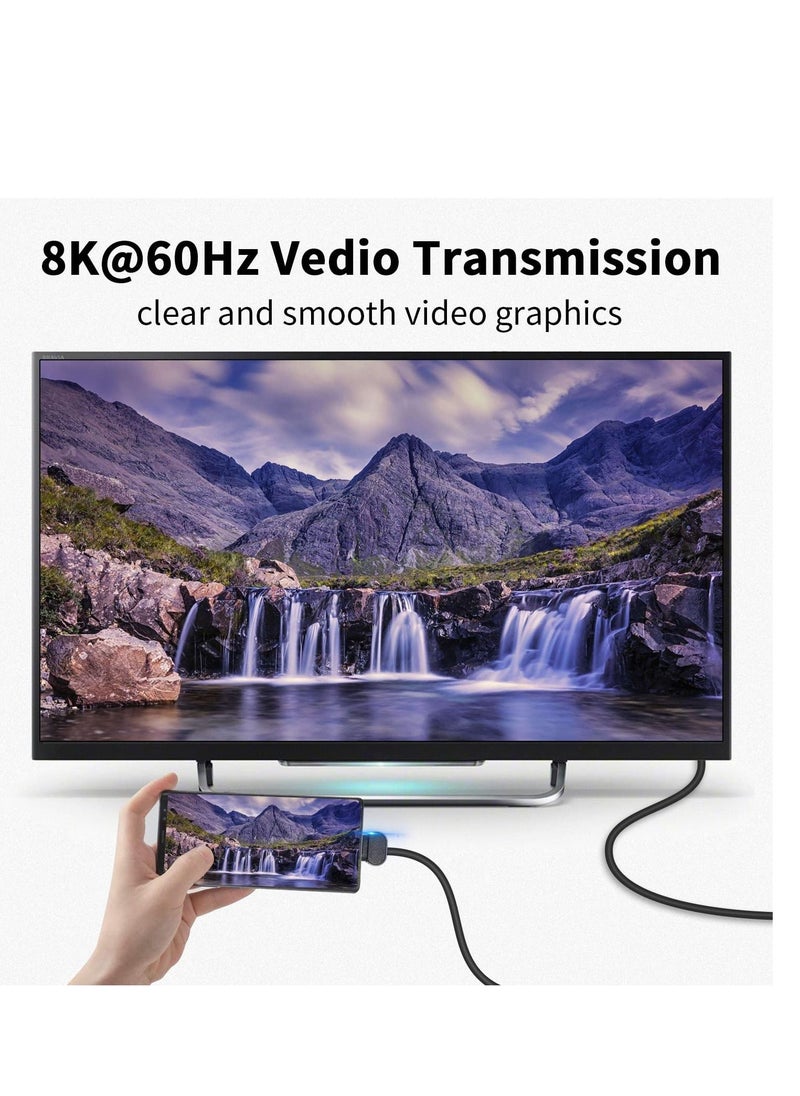 KASTWAVE USB 90 Degree Adapter Cable Adapter, 2pack 40Gbps USB C Adapter,  UP Angle Type C Extender Video Display 100W Charging for Thunderbolt 4/3, USB4, HUB, Mobile Phone, Tablet  - Image 2
