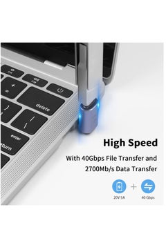KASTWAVE USB 90 Degree Adapter Cable Adapter, 2pack 40Gbps USB C Adapter,  UP Angle Type C Extender Video Display 100W Charging for Thunderbolt 4/3, USB4, HUB, Mobile Phone, Tablet  - Image 3