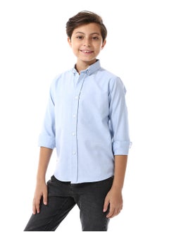 Andora Turn Down Collar Boys Oxford Shirt_ Sky Blue  - Image 2