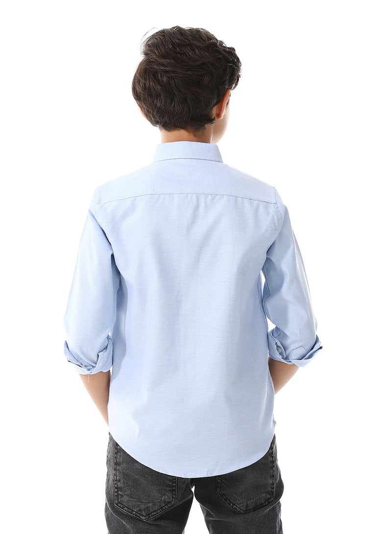 Andora Turn Down Collar Boys Oxford Shirt_ Sky Blue  - Image 3