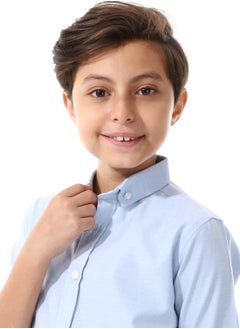 Andora Turn Down Collar Boys Oxford Shirt_ Sky Blue  - Image 5