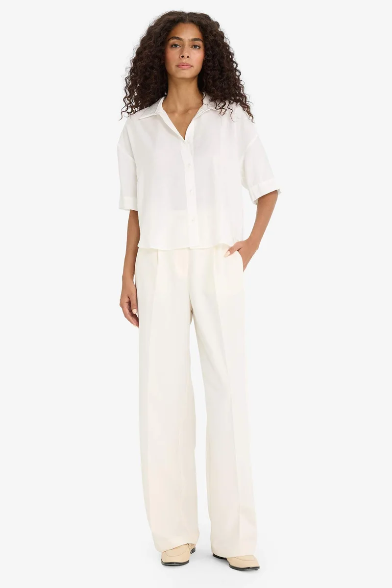 ديفاكتو Loose Fit Modal Short Sleeve Shirt