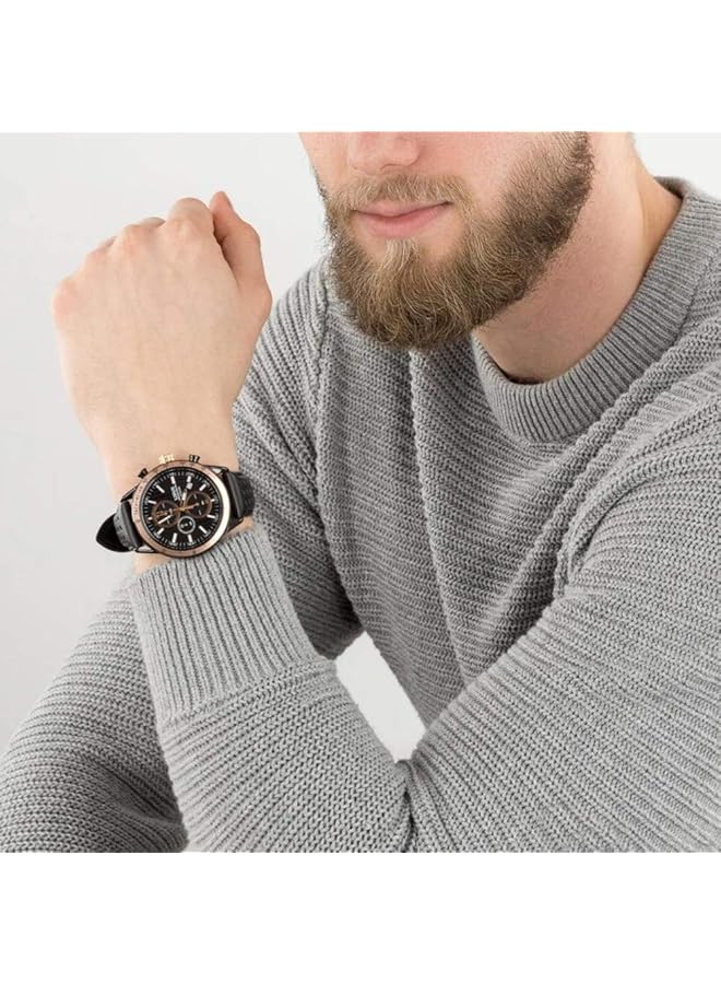 LORUS Mens Analog Quartz Watch With Leather Bracelet Rm333Gx9 - Image 5