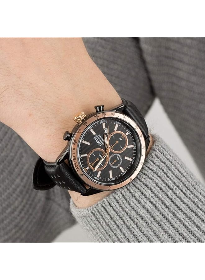 LORUS Mens Analog Quartz Watch With Leather Bracelet Rm333Gx9 - Image 4