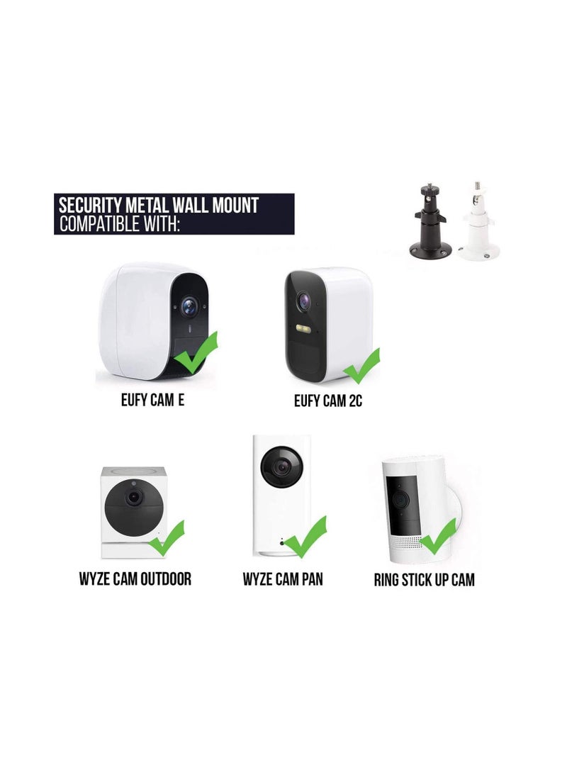 Y&D 3 Pack Camera Bracket, Rust Resistant Waterproof Security Wall Mount Adjustable Indoor/outdoor Metal Bracket Compatible with Various Standard 1/4 Cameras (White)  - Image 5