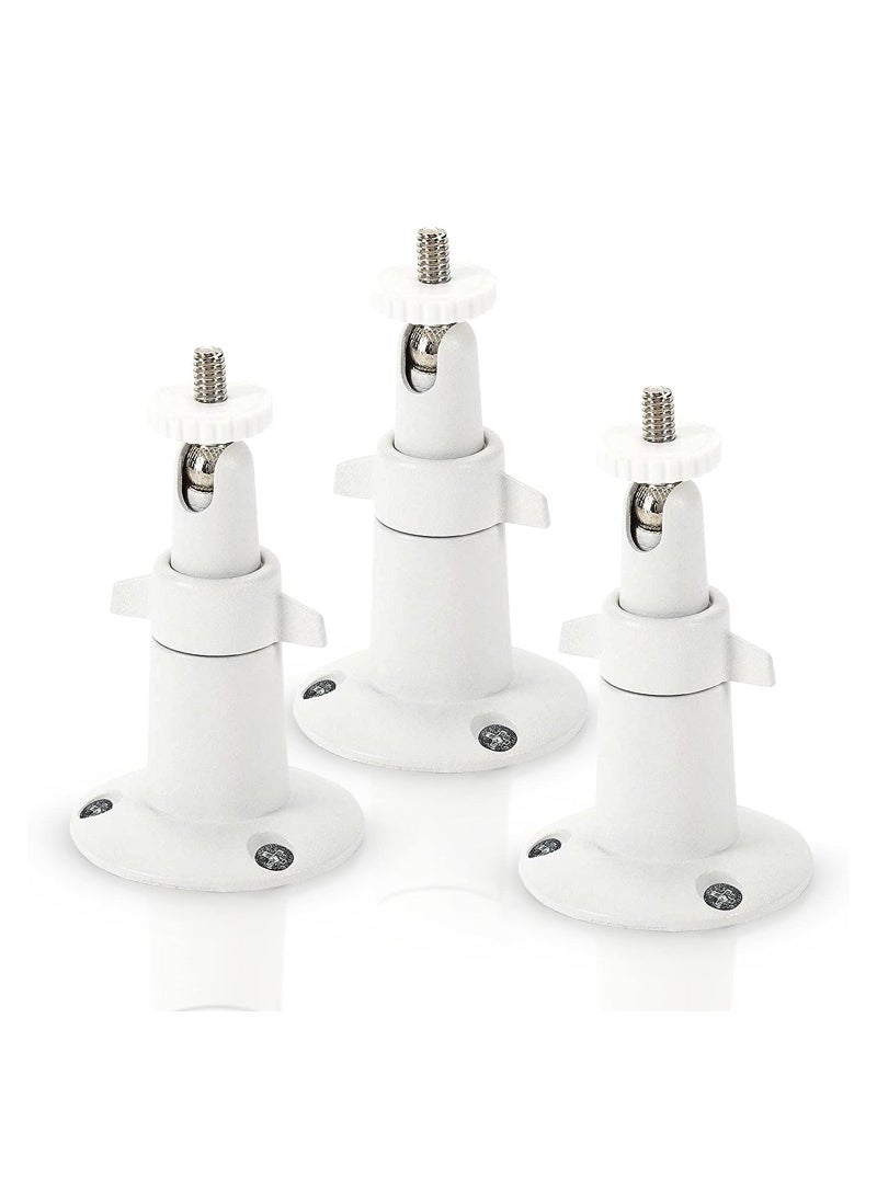 Y&D 3 Pack Camera Bracket, Rust Resistant Waterproof Security Wall Mount Adjustable Indoor/outdoor Metal Bracket Compatible with Various Standard 1/4 Cameras (White)  - Image 1