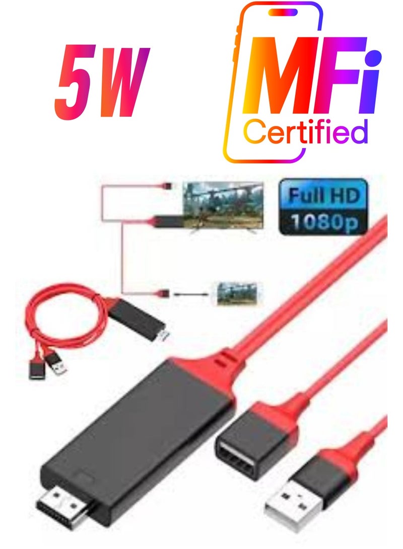 1080P HDMI النسخ المتطابق 3FT كابل الهاتف إلى التلفزيون HDTV AV محول آيفون سامسونج - Image 1