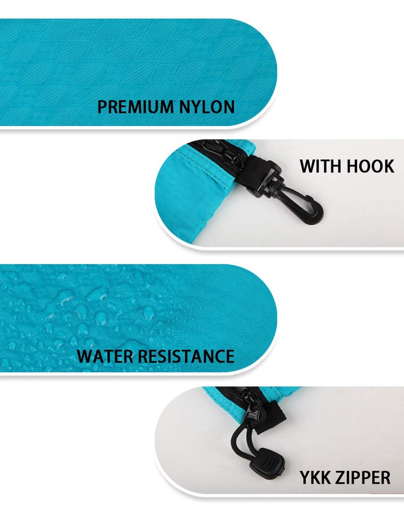 GOX Travel Toiletry Bag Carry On Zipper Pouch Cosmetic Kit Makeup Digital Bag Water Repellent Nylon (Turquoise) - Image 5