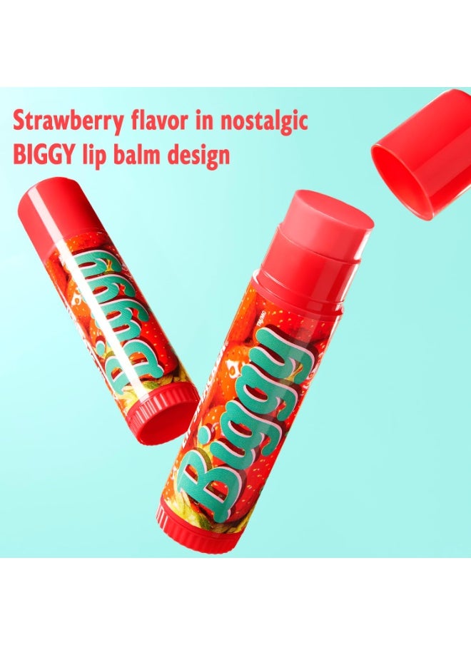 Lip Smacker Lip Smacker Biggie Lip Balm, Nostalgic Flavor, Ultra-Moisturizing & Hydrating, Clear Glossy Finish, Fun & Collectible Gift for All Ages - Strawberry  - Image 4