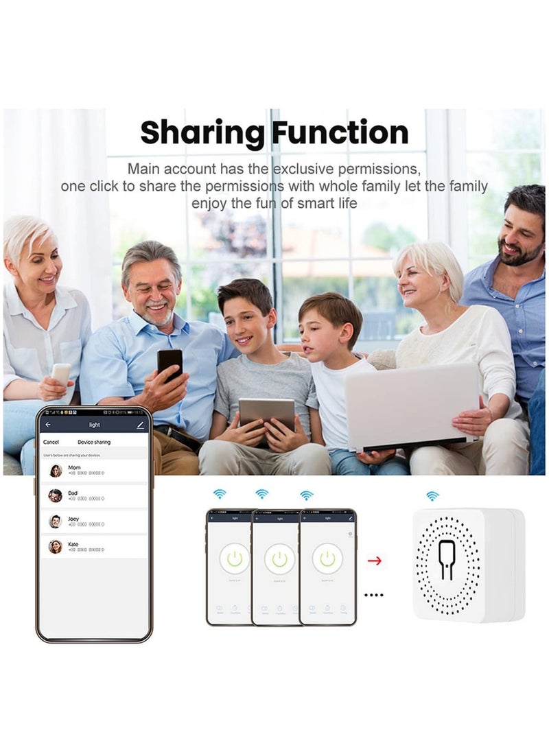 TUYA - wifi smart switch module,Mini Smart Relay Switch,16A Universal Breaker Timer Switch Works with Alexa,Voice Control,Timer Function (2 pack) - Image 1