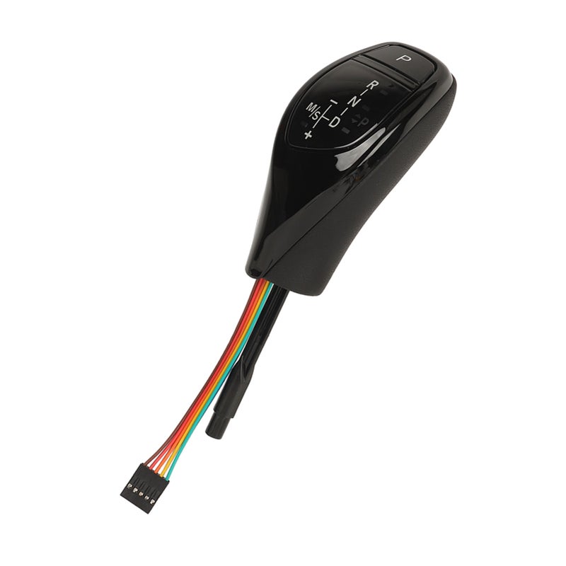 LED Gear Shift Knob Thumb Type Shifter Lever Head Retrofit Kit with One Click Start Button for E90 E91 E92 E93 LHD Glossy Black - Image 1