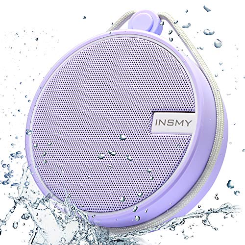INSMY مكبر صوت بلوتوث محمول مقاوم للماء INSMY C12 IPX7، مكبر صوت صغير محمول، مكبرات صوت بلوتوث لاسلكية بصوت واضح وعالي تدعم بطاقة TF وكوب شفط للهوايات مثل الكاياك والقوارب والشاطئ (أرجواني) - Image 1