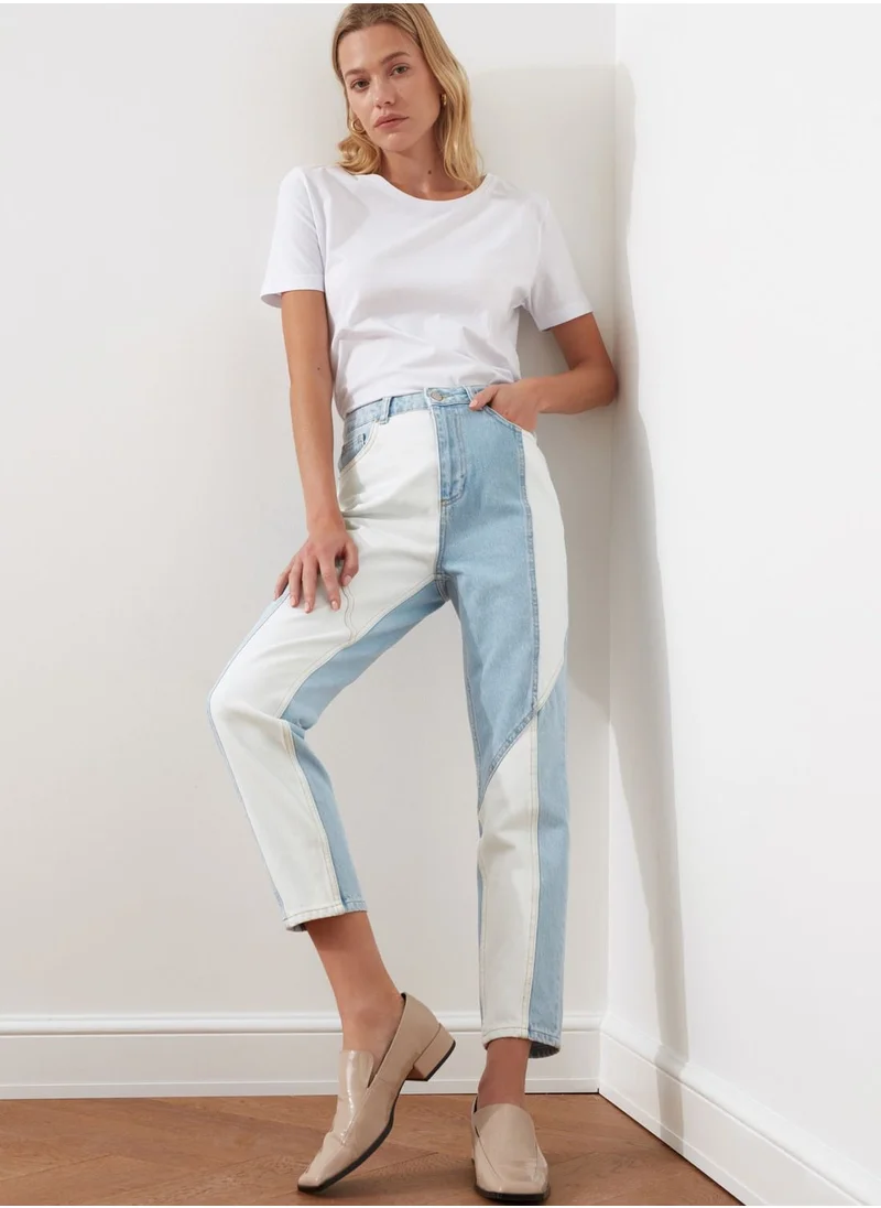 trendyol High Waist Colorblock Mom Jeans