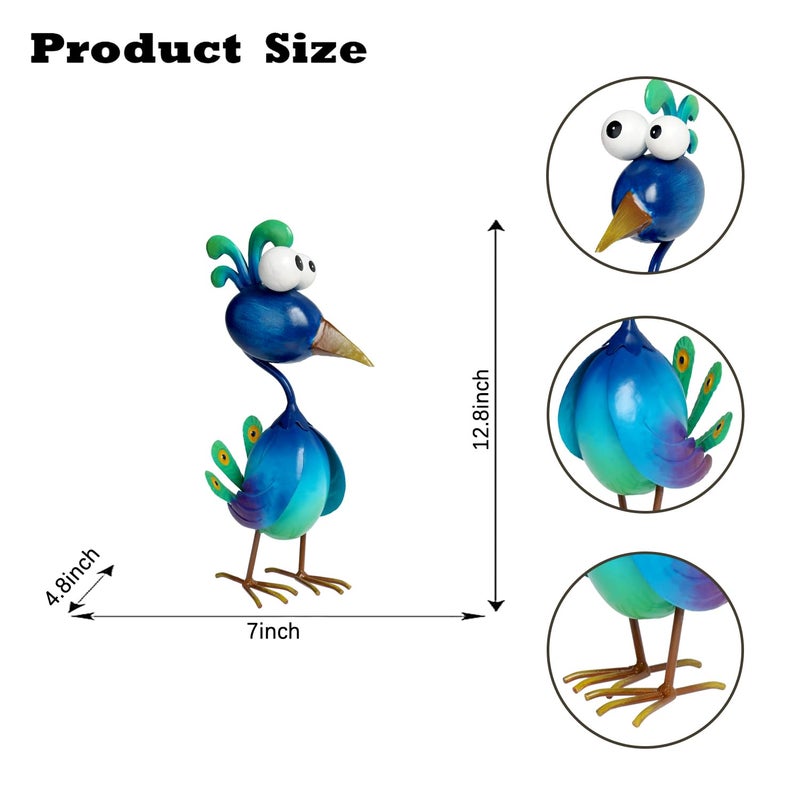 Kircust Peacock Decor Metal Yard Art Outdoor Statues Lawn Decorations Outside Garden Peacocks Decoration for Home - Image 4