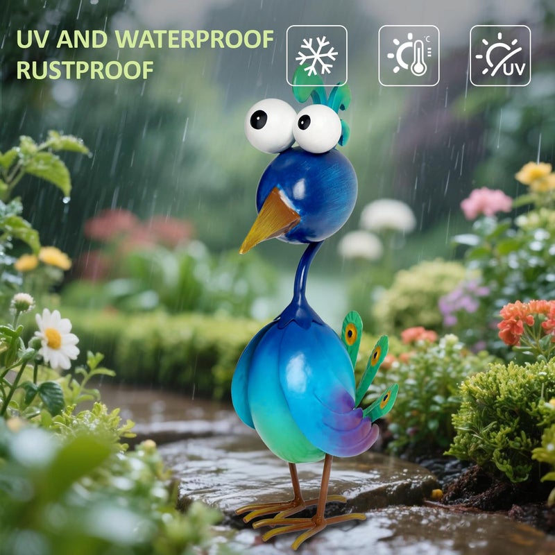 Kircust Peacock Decor Metal Yard Art Outdoor Statues Lawn Decorations Outside Garden Peacocks Decoration for Home - Image 3