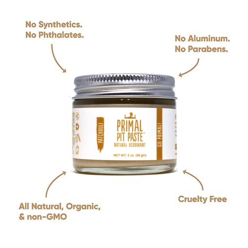 Primal Pit Paste Natural Aluminum-Free Deodorant, Patchouli (1-Pack) | All-Day Odor Control for Women & Men | Effective, Skin Soothing Formula with Safe, Organic Ingredients and Essential Oils - Image 2