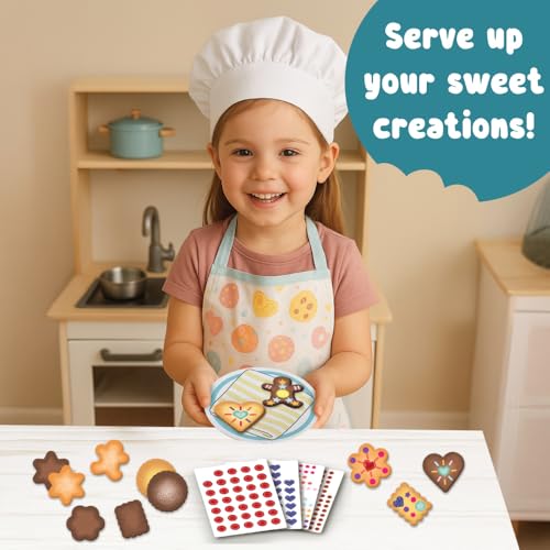 Binca Stickies Cookie Cafe, Sticker Art Activity Kit - 2000+ Stickers, Mess-Free Pretend Play, DIY Sticker Art for Toddlers, Kids Travel Activities, Craft Kits & Gifts for Boys & Girls Ages 4,5,6,7 - Image 5