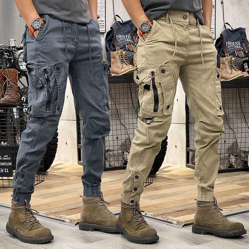 Mens Tactical Casual Pants Straight Leg gray - Image 3