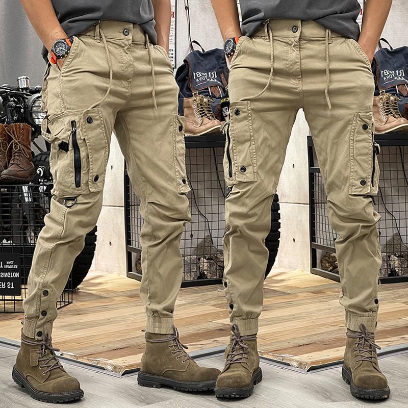 Mens Tactical Casual Pants Straight Leg gray - Image 5