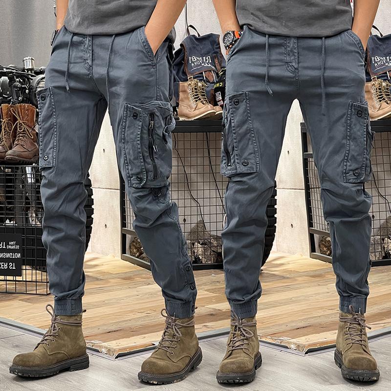 Mens Tactical Casual Pants Straight Leg gray - Image 1