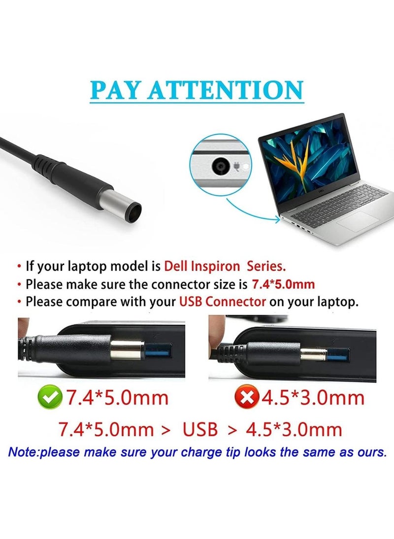 PARTNER - 90W/65W Power Adapter Charger for Dell Latitude 3340 E5430 E5440 E5450 E5530 E5540 E5550 E6220 E6230 E6320 E6330 E6400 E6410 E6420 E6430 E6440 E6500 E6510 E6520 E6530 E6540 E7240 E7250 E7440 E7450 - Image 1
