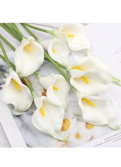 Generic 8 Pcs Artificial Flowers Real Touch Calla Lily Artificial Plants Fake Flowers Floral Bouquet for Home Parties Wedding Event Decor  - Image 3